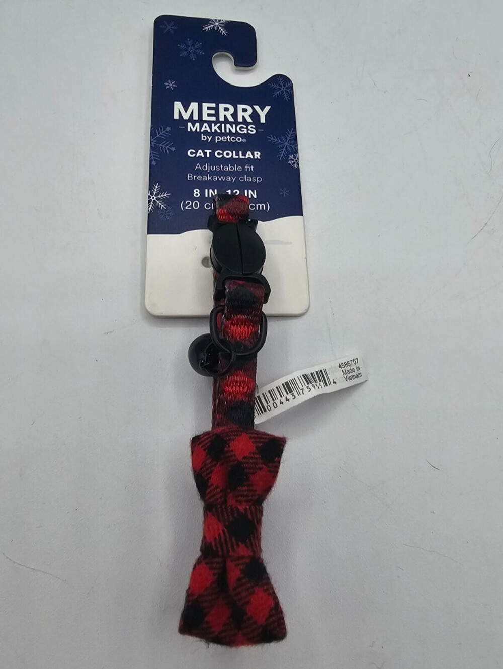 Merry Makings by Petco Buffalo Check Cat Collar with a breakaway clasp